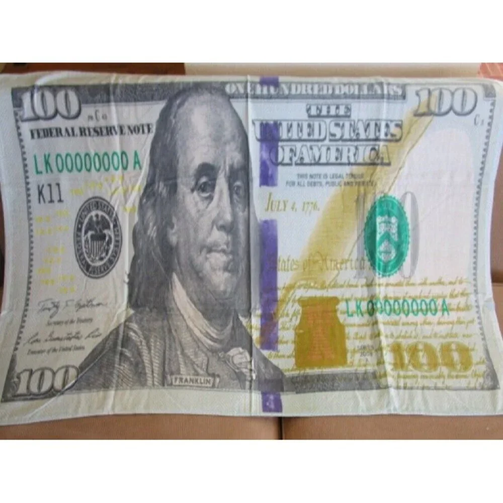 New 100 Ben Franklin One Hundred Dollar Bill Bath Beach Pool Towel US USA Money